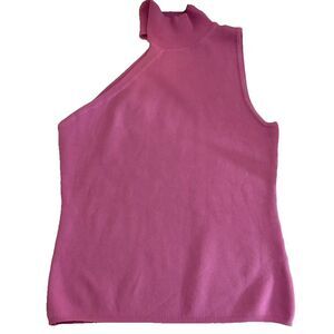 Superdown Sweater Tank Top Women's Medium One Shoulder High Neck Knit Purple